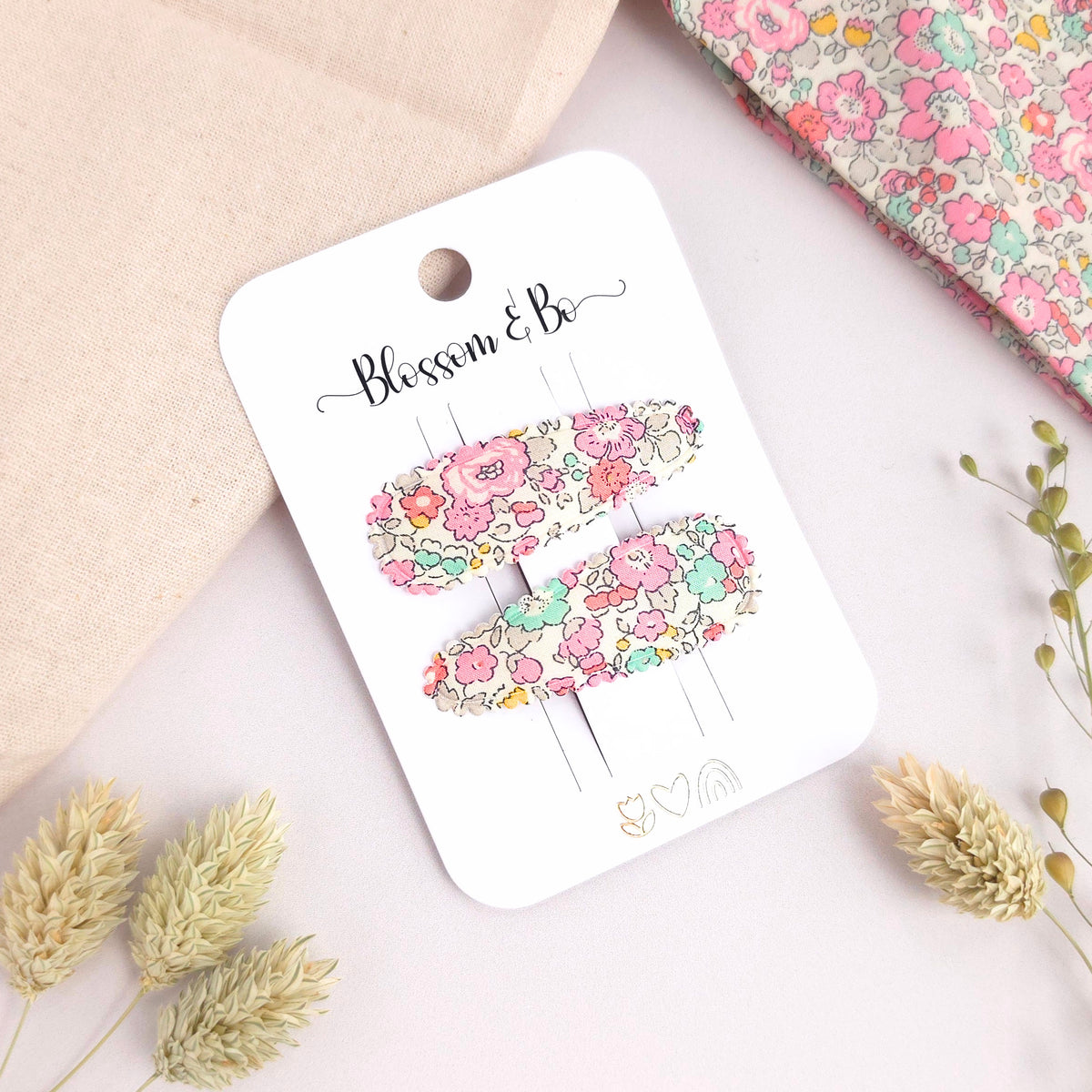 Liberty Betsy floral snap clips for girls