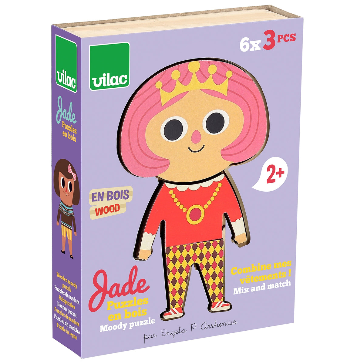 Vilac Jade Moody Wooden Dress-Up Puzzle in illustrated gift box