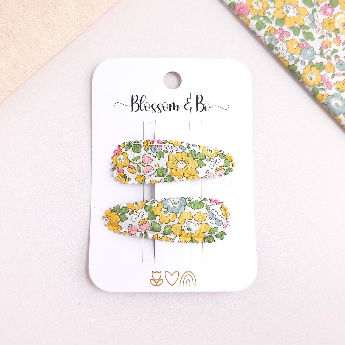 Liberty print snap clips for girls