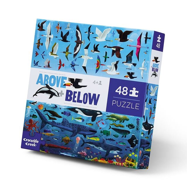 Crocodile Creek Above & Below Sea & Sky 48 Piece Puzzle in illustrated keepsake storage box
