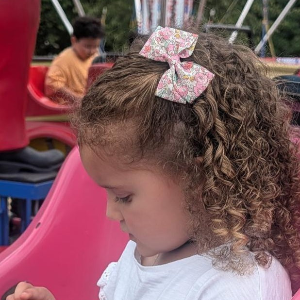 Liberty Fabric Hair Bow Clip - Girl's Floral Hair Bow