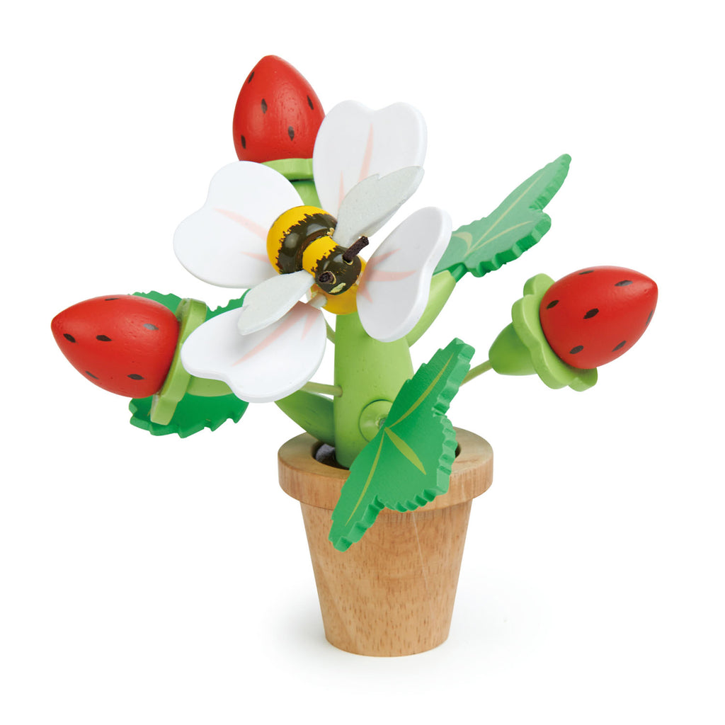 Tender Leaf Wooden Strawberry Flower Pot Toy