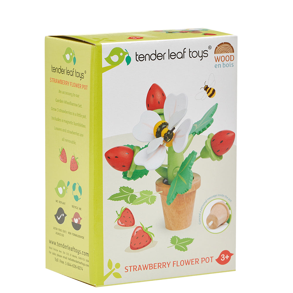 Tender Leaf Toys Strawberry Flower Pot packaging on a white background