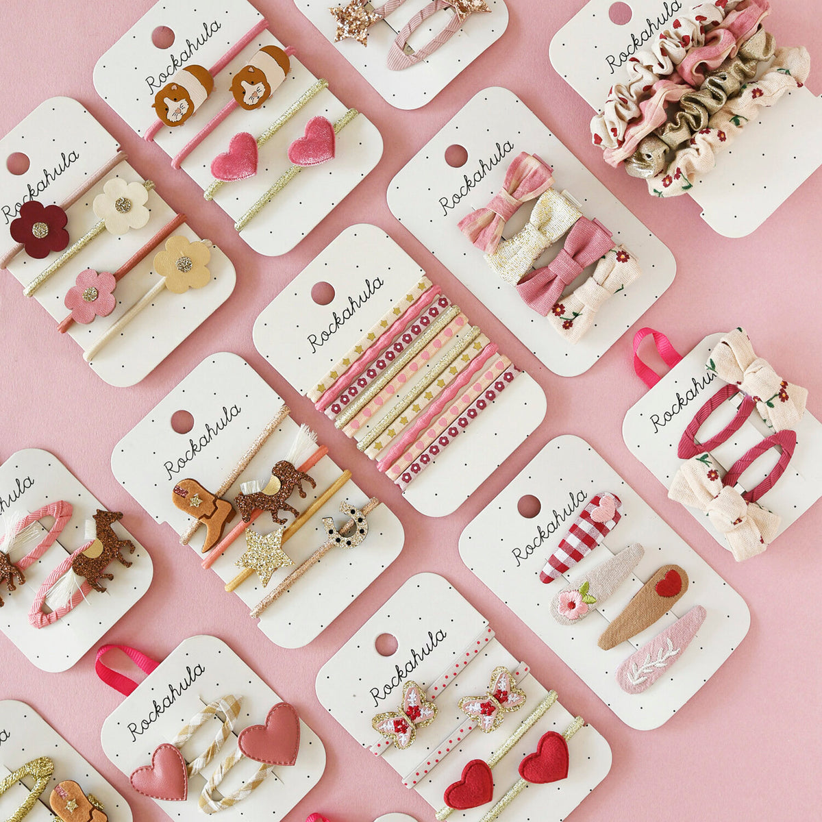 Rockahula girls hair clips including Pippa Pony glitter horse snap clips