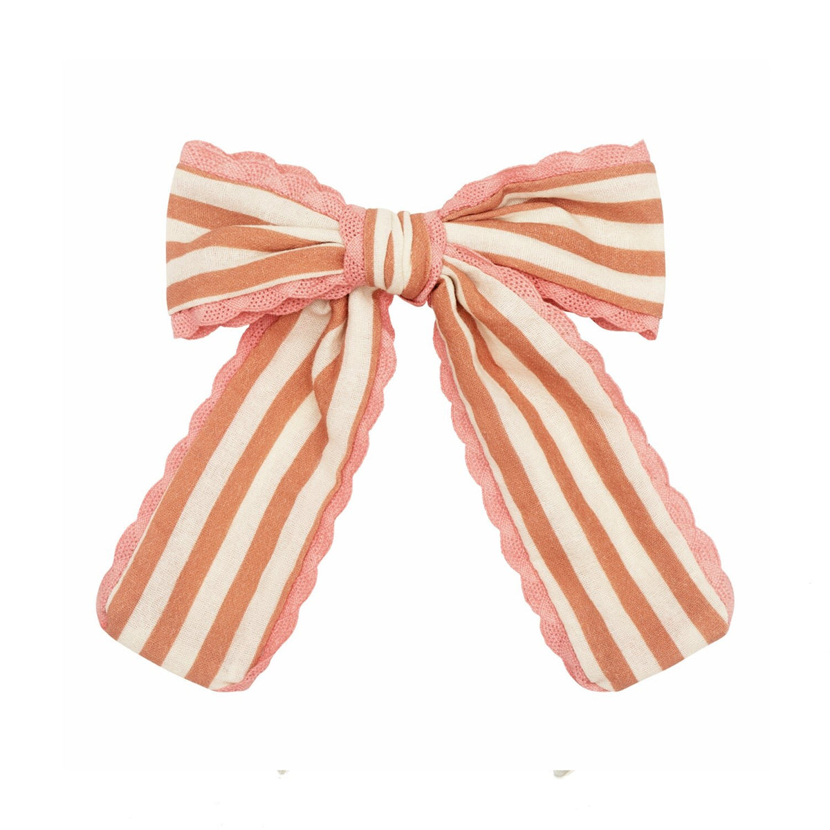 Stripy Scallop Long Bow Hair Clip