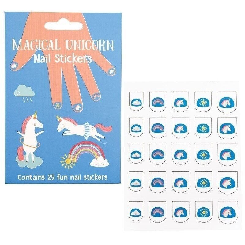 Unicorn nail stickers with packaging on a white background