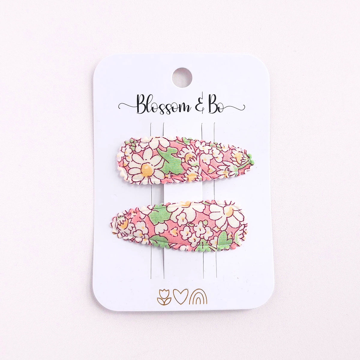 Liberty Daisy Floral Snap Clips, Pink Hair Clips for Girls