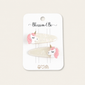 Unicorn hair clips for girls with pink manes and gold glitter horns