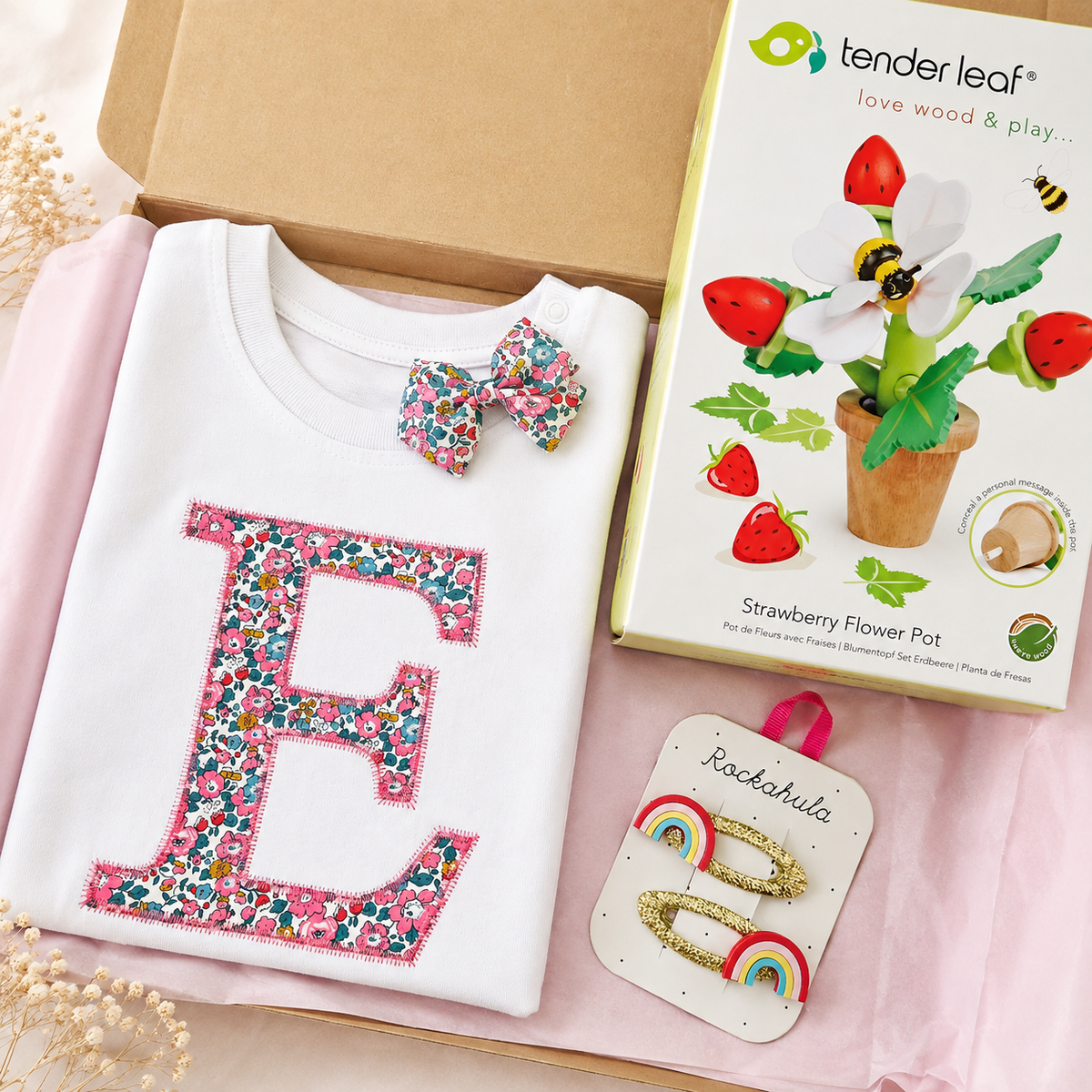 Personalised Initial T-Shirt – Girls Liberty Fabric Appliqué